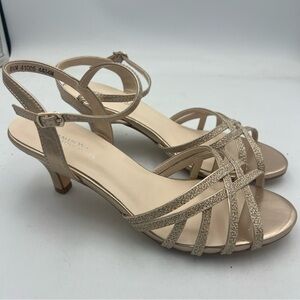 BENJAMIN WALK TOUCH UPS Heel Strappy Sandals Champagne Women’s Size 8.5M NEW